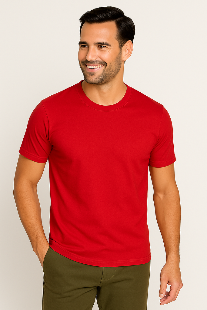 Playera cuello redondo manga corta 100% algodón