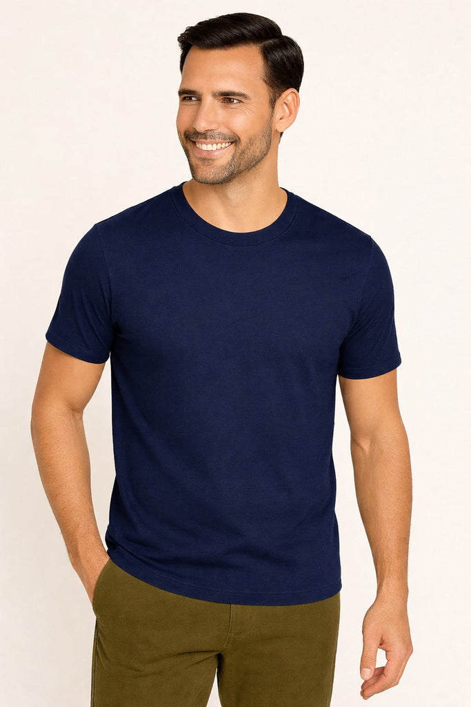 Playera cuello redondo manga corta 100% algodón