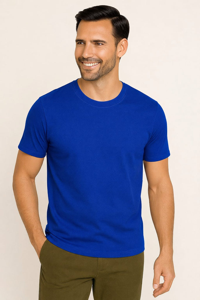 Playera cuello redondo manga corta 100% algodón