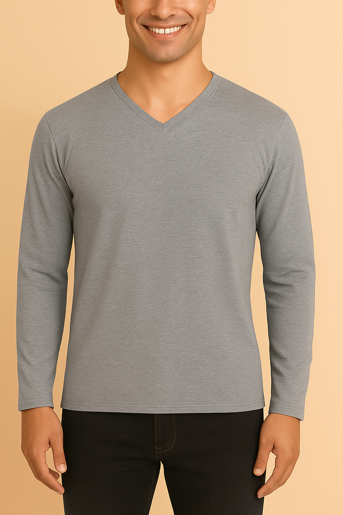 Playera cuello v manga larga