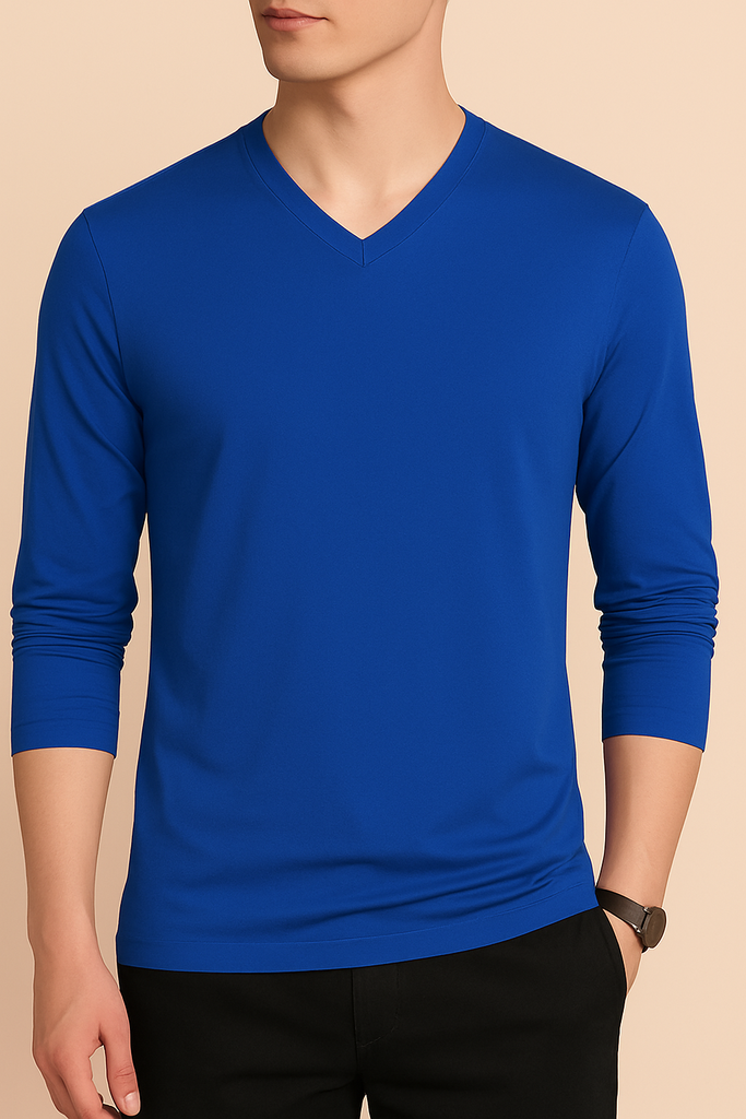 Playera cuello v manga larga