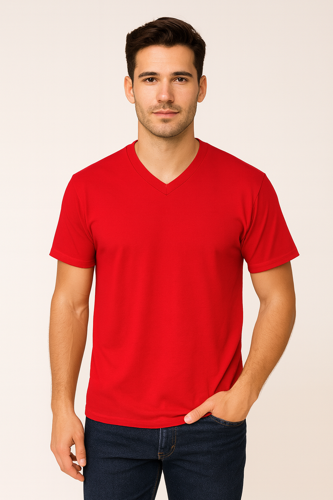 Playera cuello v manga corta