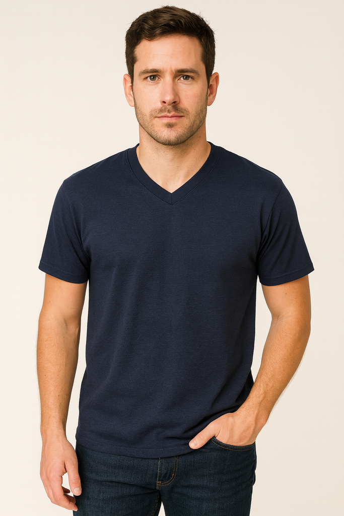 Playera cuello v manga corta