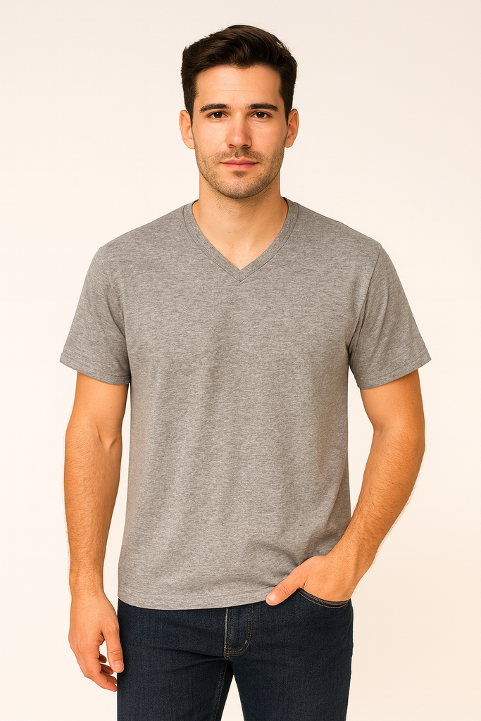 Playera cuello v manga corta