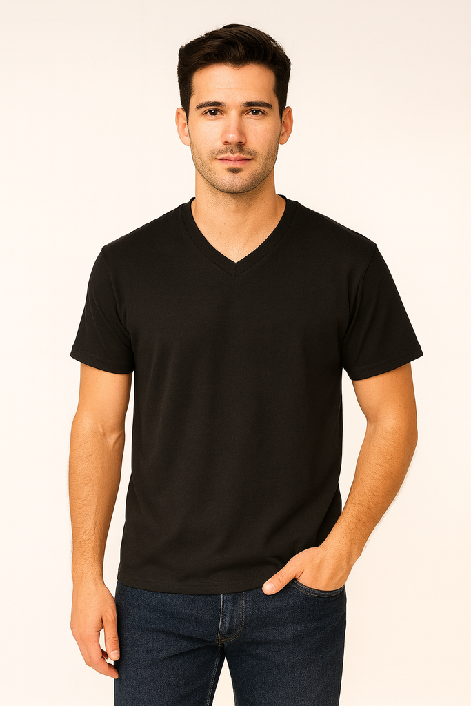 Playera cuello v manga corta