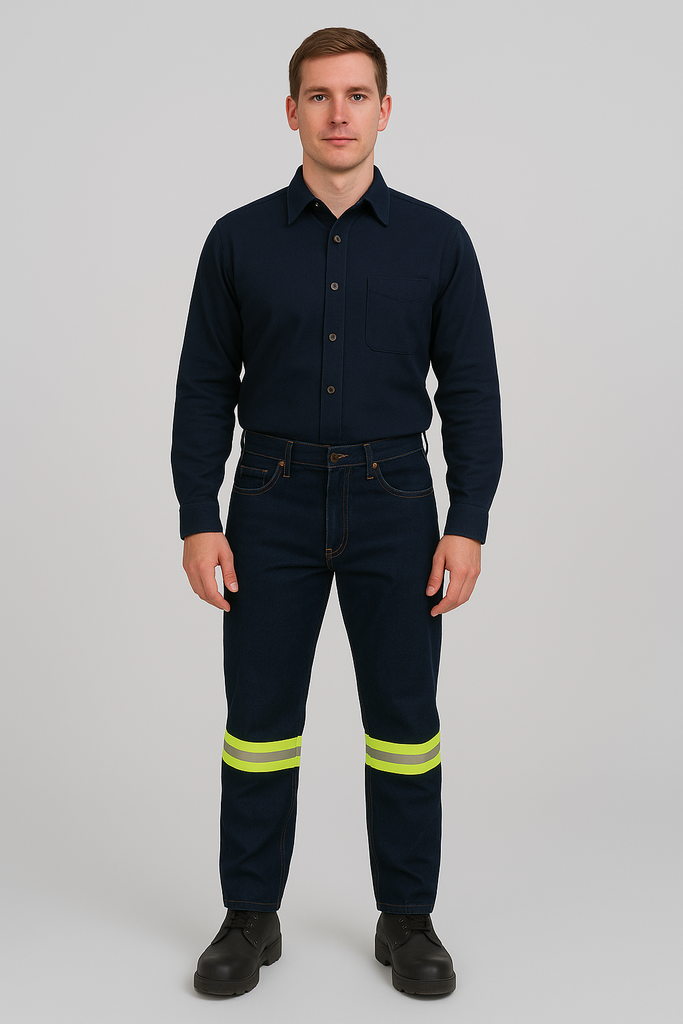 Pantalón de mezclilla con reflejante