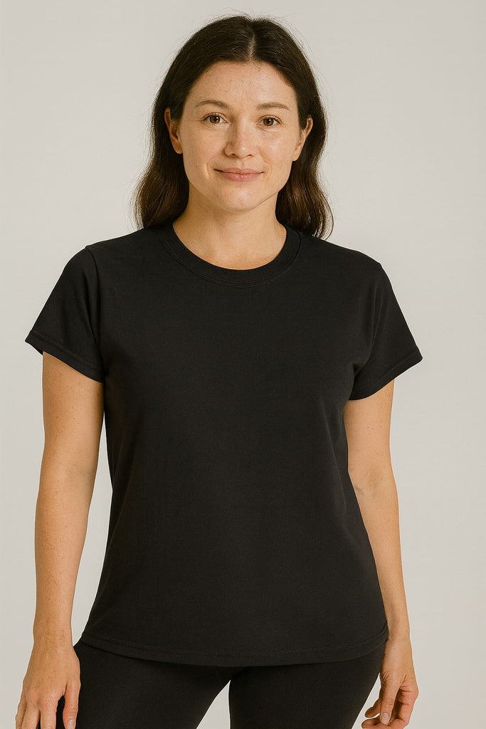 Blusa cuello redondo manga corta