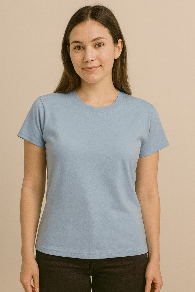 Blusa cuello redondo manga corta
