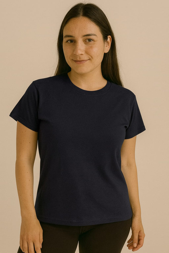 Blusa cuello redondo manga corta