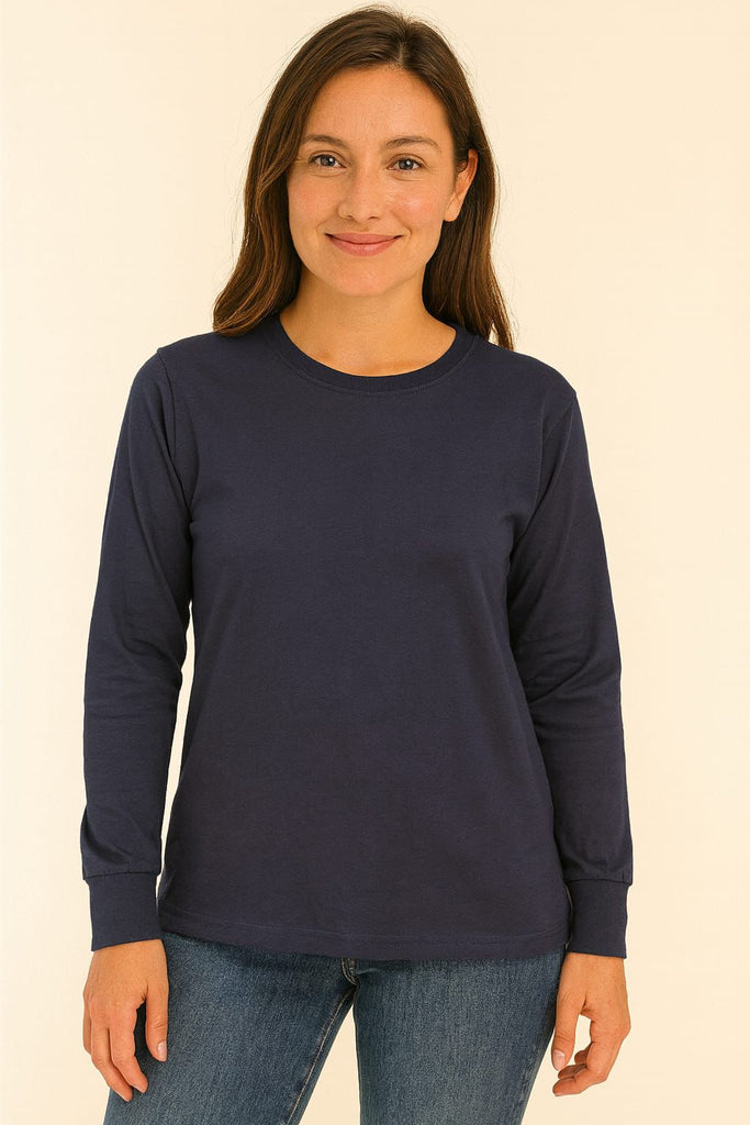 Blusa cuello redondo manga larga