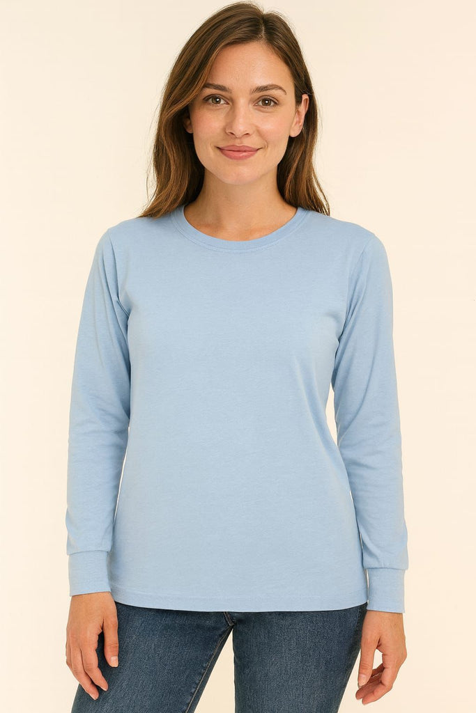 Blusa cuello redondo manga larga