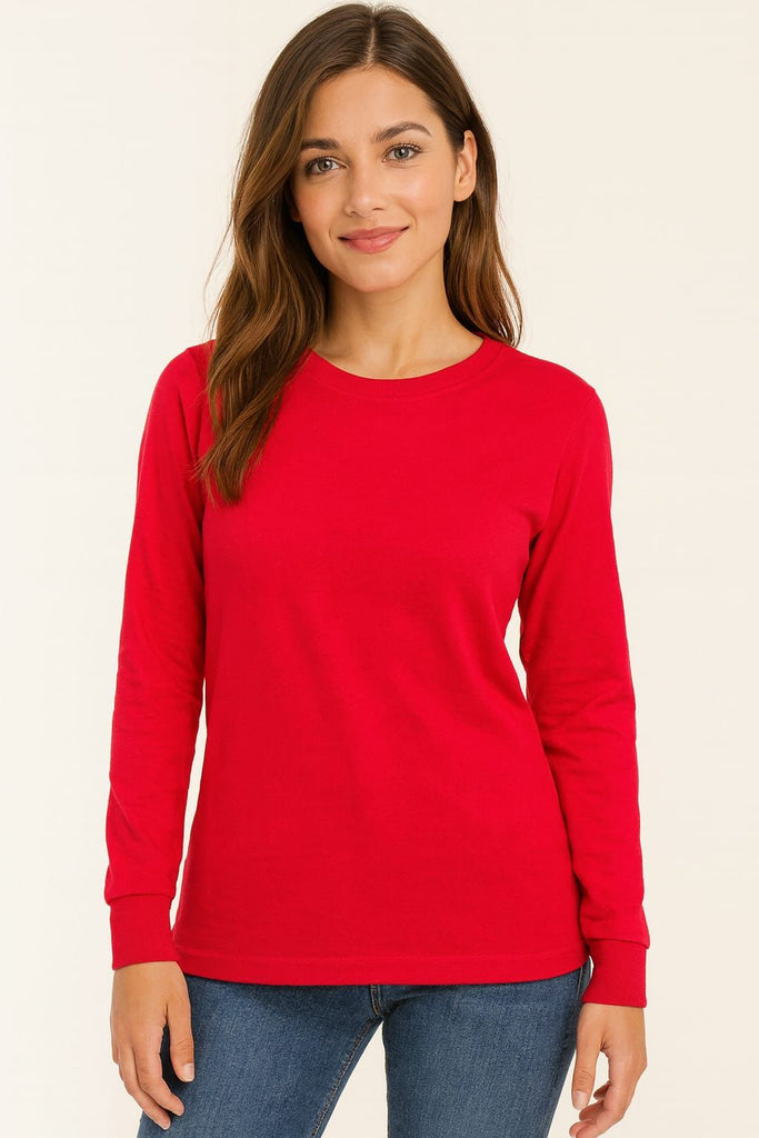 Blusa cuello redondo manga larga