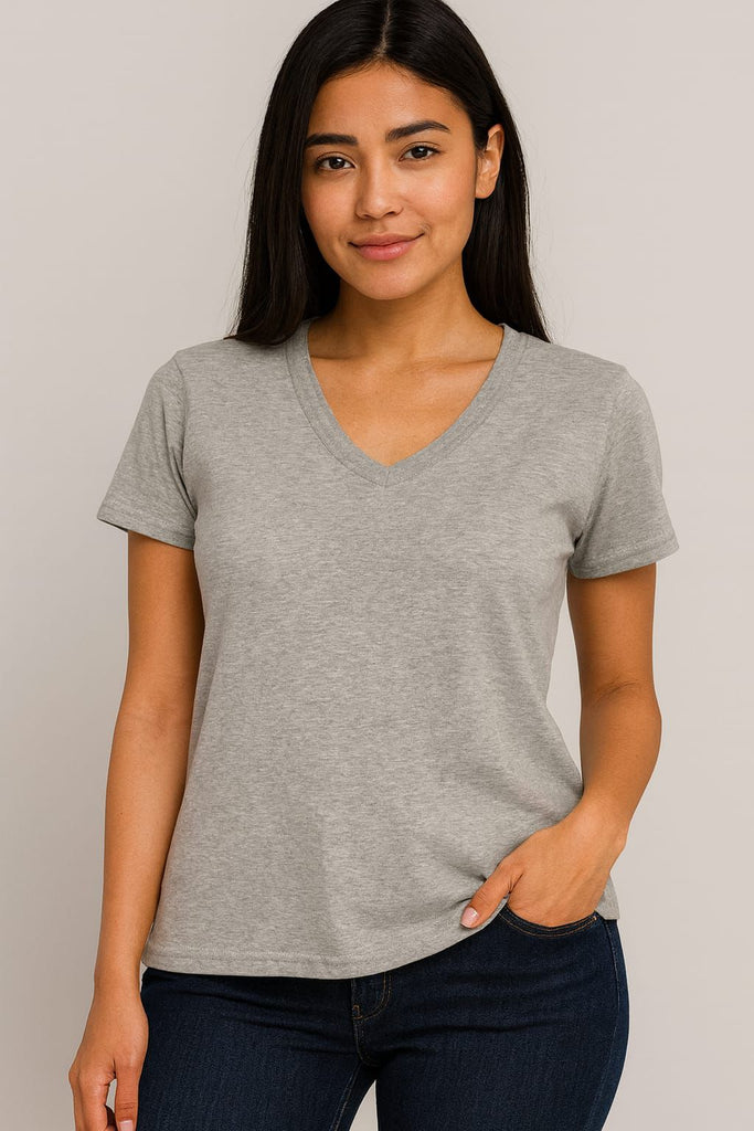 Blusa cuello v manga corta
