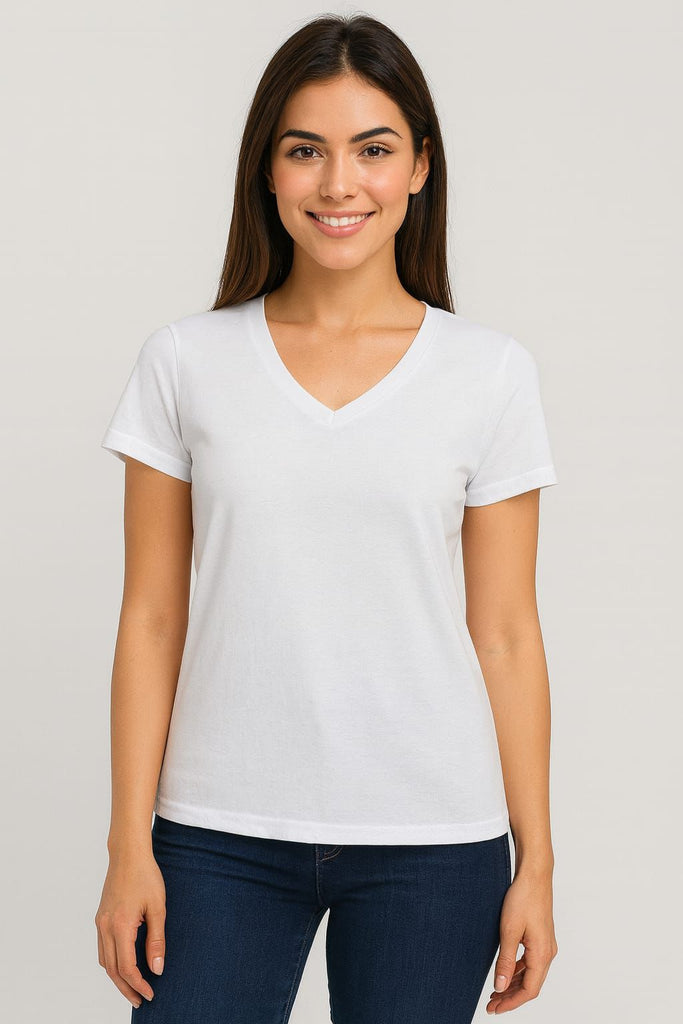Blusa cuello v manga corta