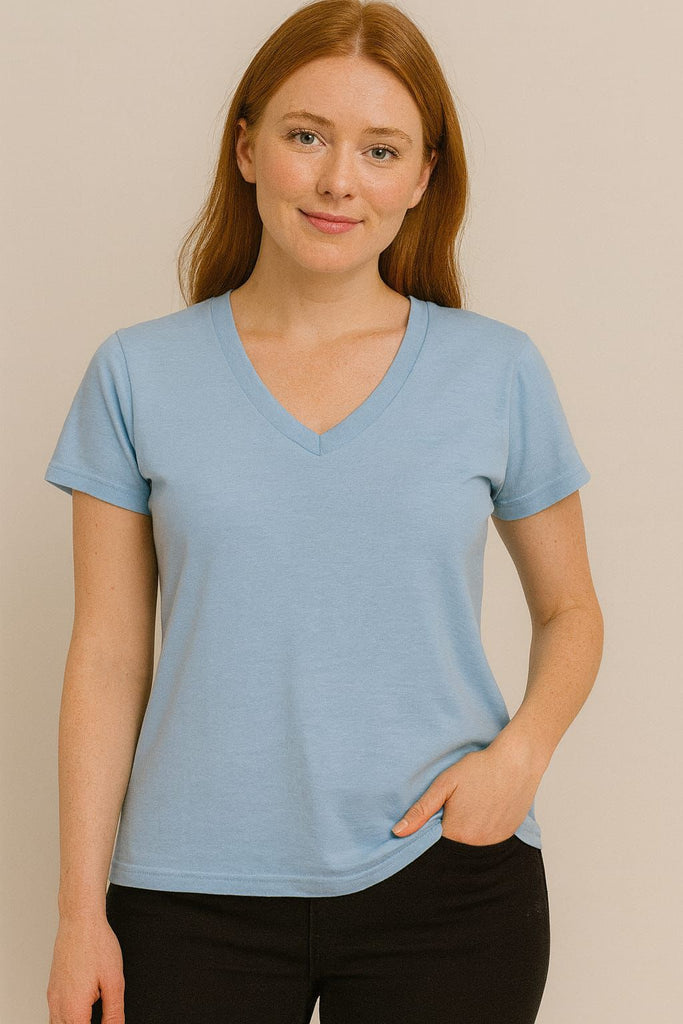 Blusa cuello v manga corta