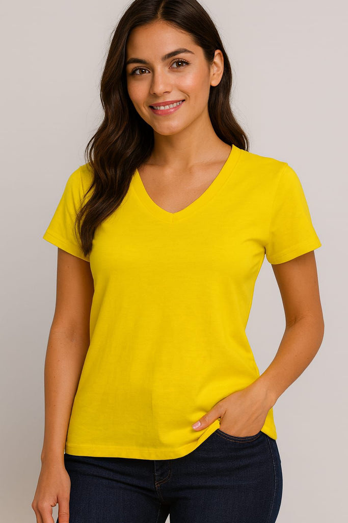 Blusa cuello v manga corta