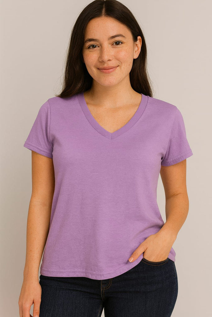 Blusa cuello v manga corta