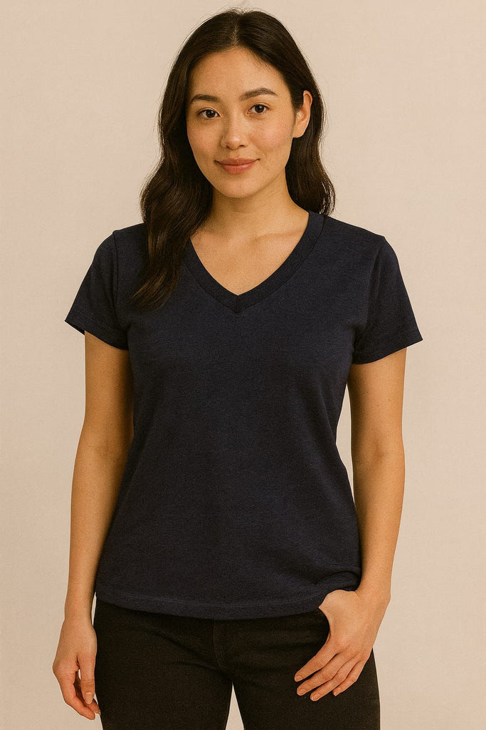 Blusa cuello v manga corta