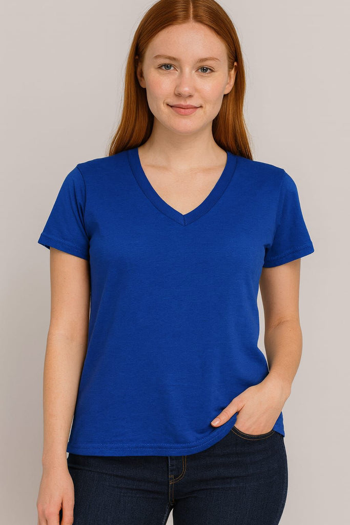 Blusa cuello v manga corta