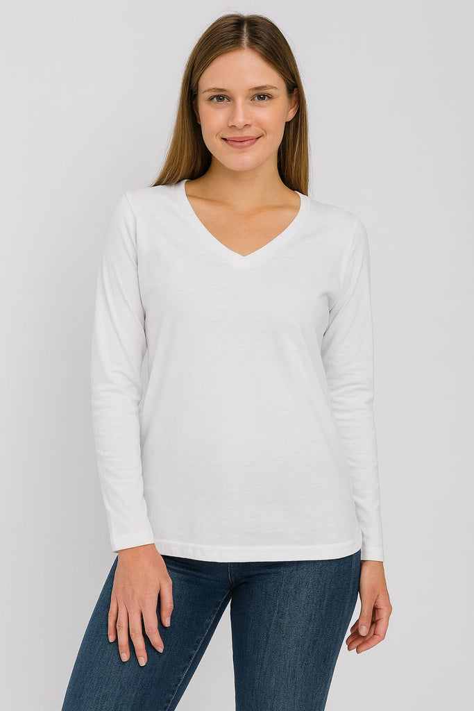 Blusa cuello v manga larga