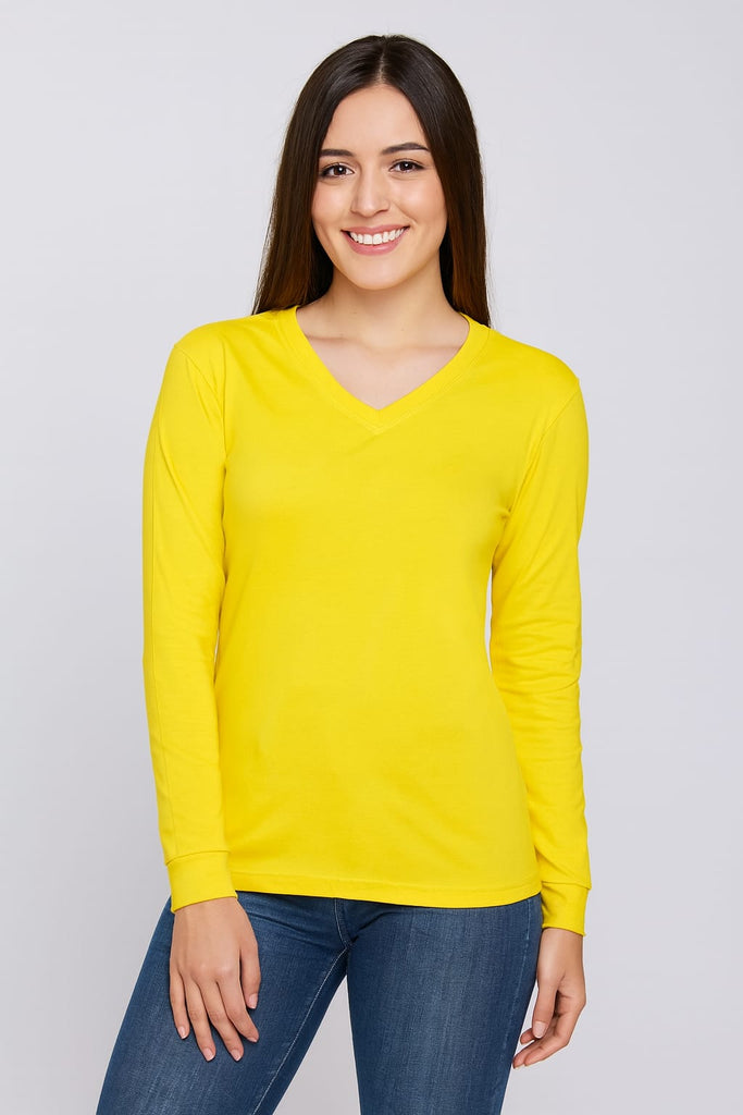 Blusa cuello v manga larga