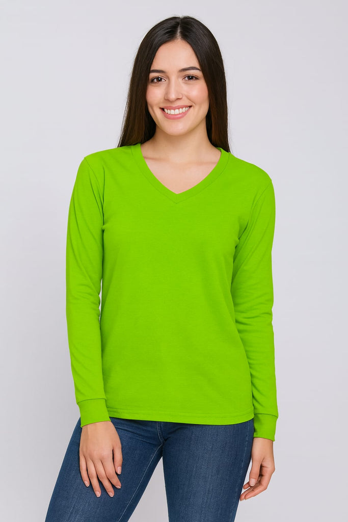 Blusa cuello v manga larga