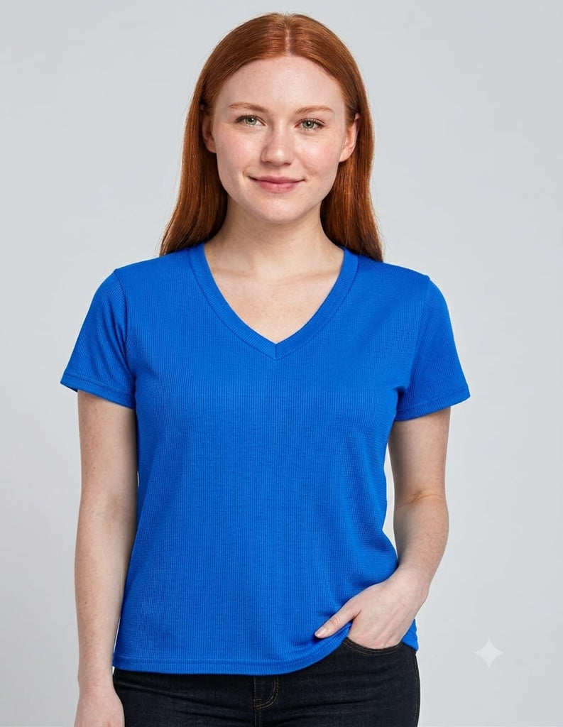 Blusa cuello v manga corta