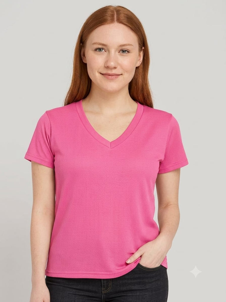 Blusa cuello v manga corta