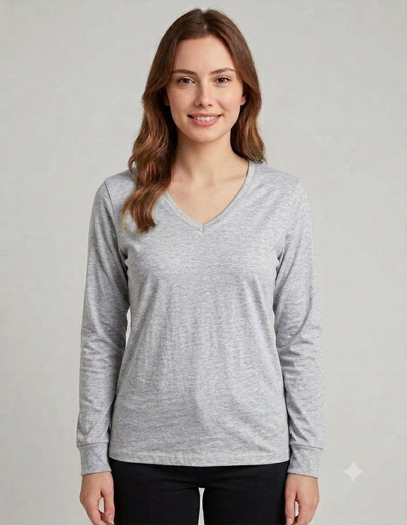 Blusa cuello v manga larga