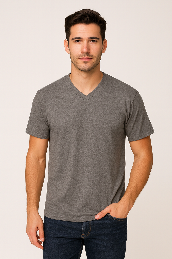Playera cuello v manga corta
