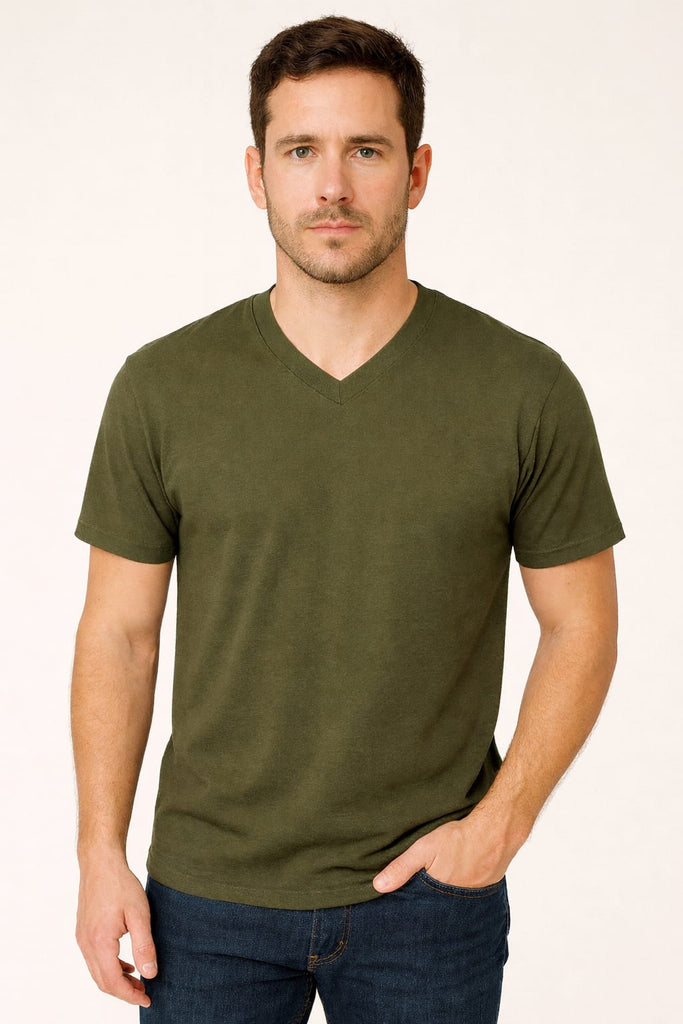 Playera cuello v manga corta