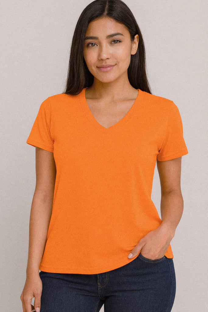 Blusa cuello v manga corta